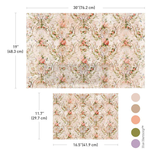 Double Delight Decoupage Fiber Paper Set – Blushing Bloom Redesign with Prima