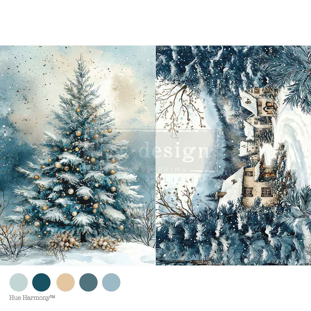 A4 DECOUPAGE – SILENT NIGHT SPARKLE Redesign with Prima