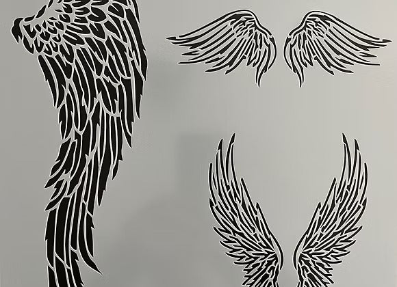 Trinity Wings stencil Vintage Retail Therapy by Mara