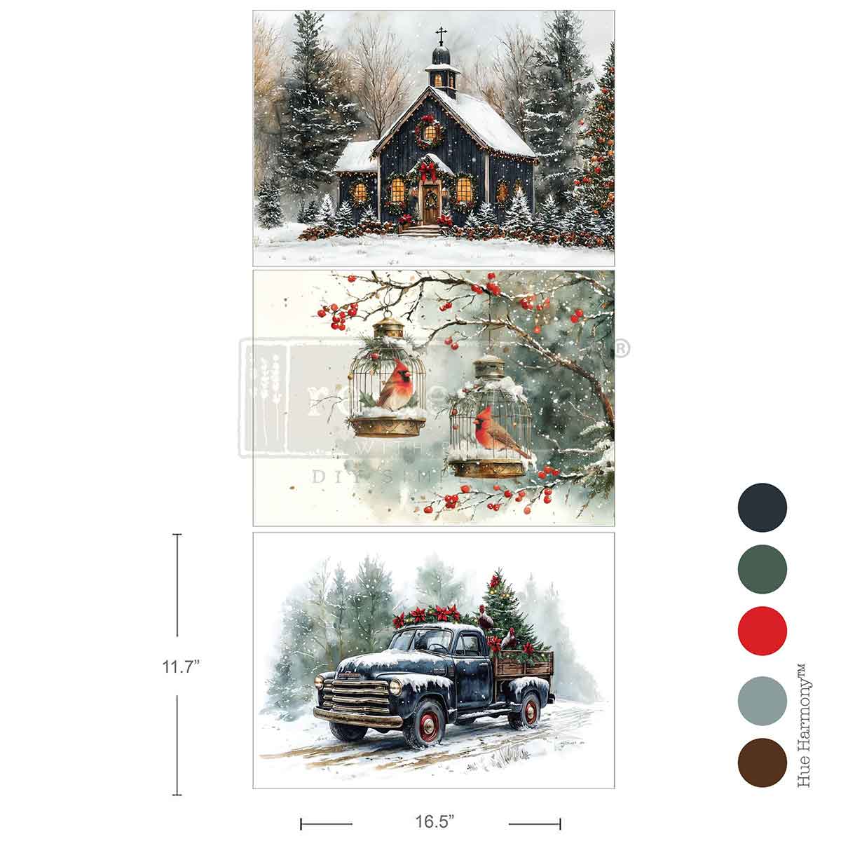 A3 DECOUPAGE FIBER PACK – CHRISTMAS BLESSINGS Redesign with Prima