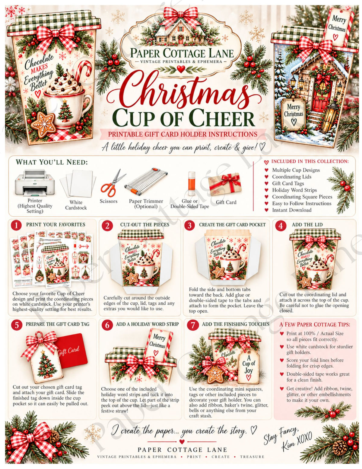 Christmas Cup of Cheer | Printable Gift Card Holder Collection