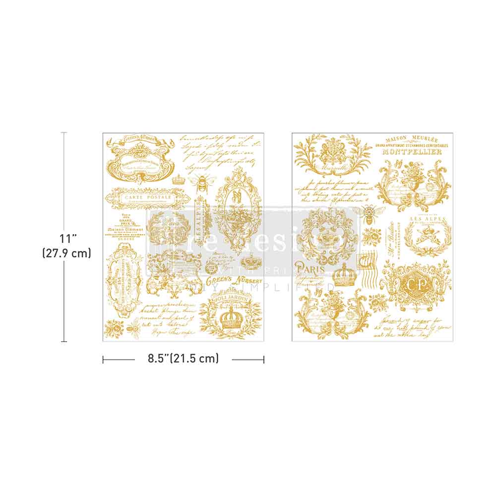 H2O TRANSFERS GOLD – GILDED MEMORIES Redesign with Prima