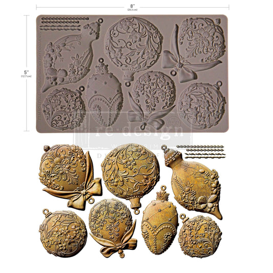 Decor Moulds® – Shimmering Holiday Ornaments Redesign with Prima