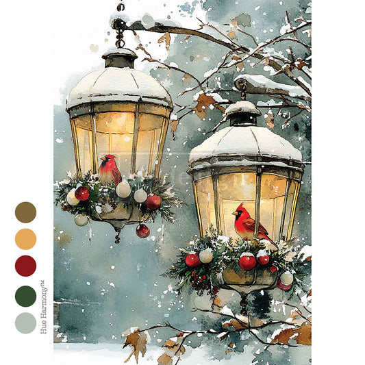 A4 DECOUPAGE – CARDINAL CHRISTMAS Redesign with Prima