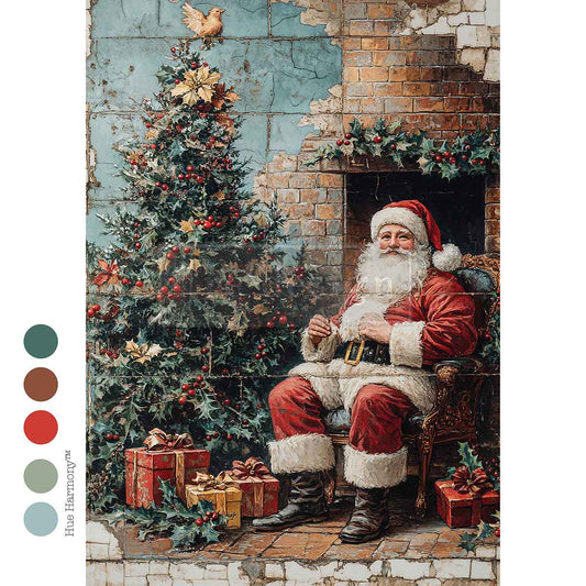 A4 DECOUPAGE – COZY CLAUS CORNER Redesign with prima