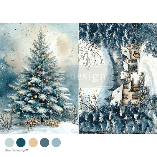 A4 DECOUPAGE – SILENT NIGHT SPARKLE Redesign with Prima