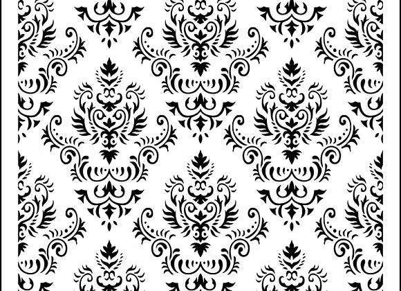Mama's Damask stencil Vintage Retail therapy by Mara