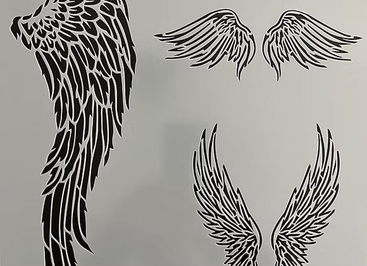 Trinity Wings stencil Vintage Retail Therapy by Mara