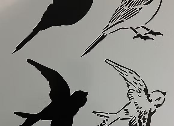 Avian stencil Vintage Retail Therapy by Mara