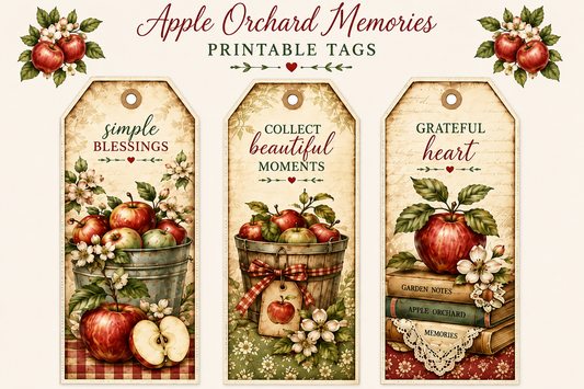 FREE Apple Orchard Memories Printable Tags | Vintage Fall Gift Tags