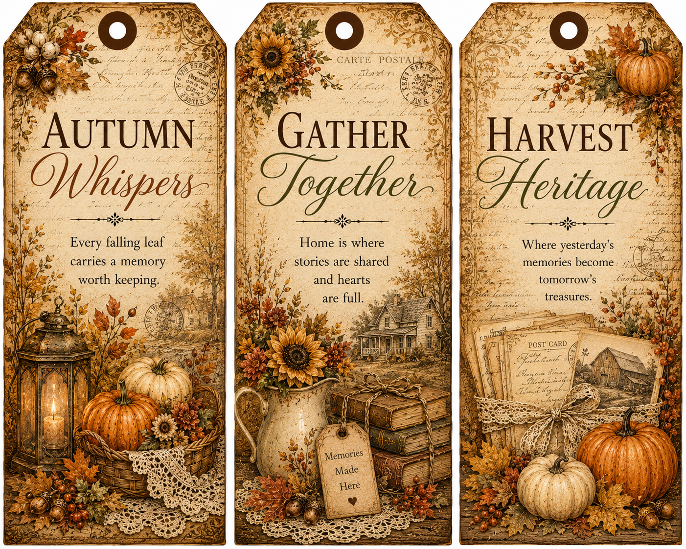 Harvest Blessings Keepsake Pack | Vintage Autumn Ephemera, Junk Journal Printables & Memory Keeping Kit