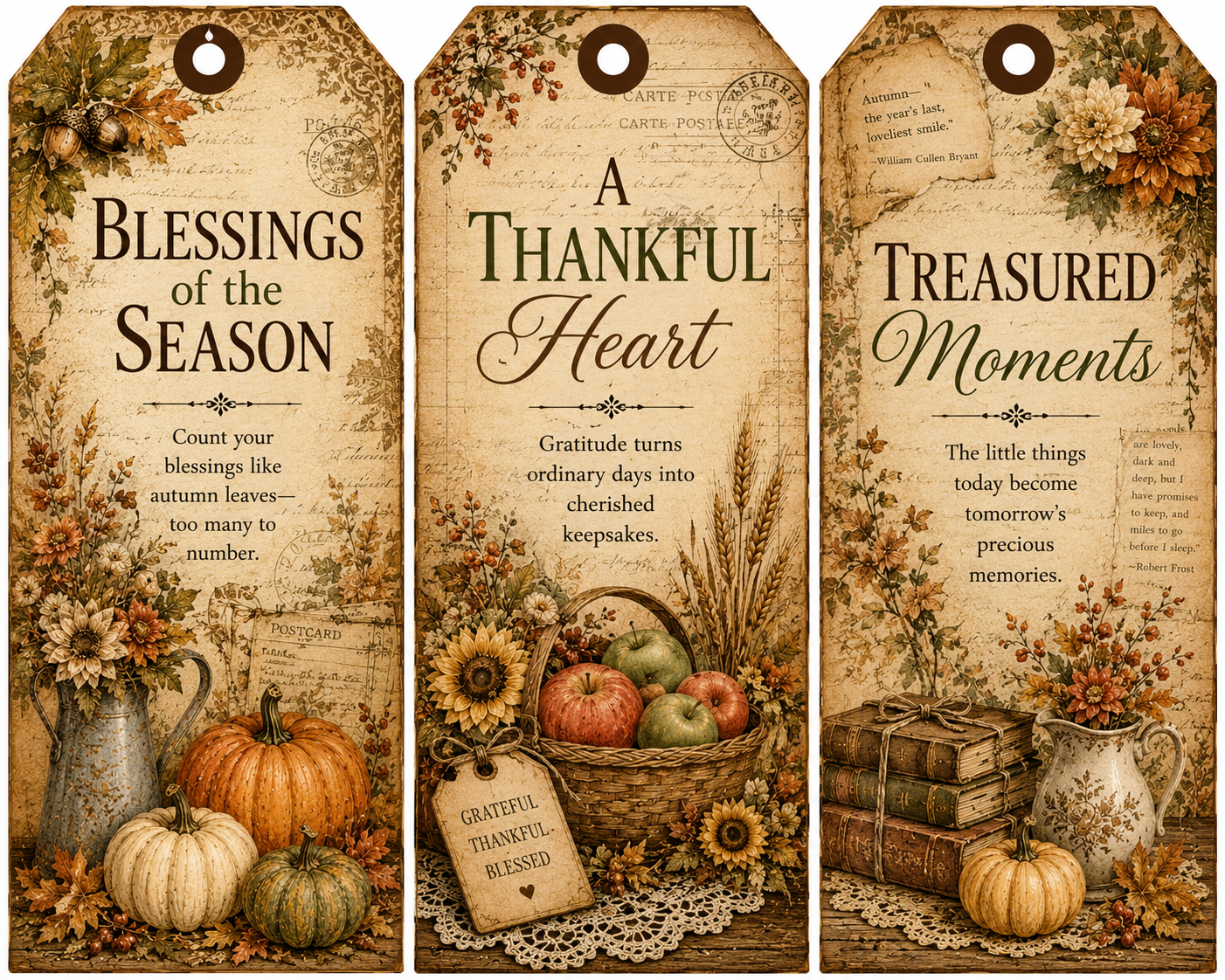 Harvest Blessings Keepsake Pack | Vintage Autumn Ephemera, Junk Journal Printables & Memory Keeping Kit
