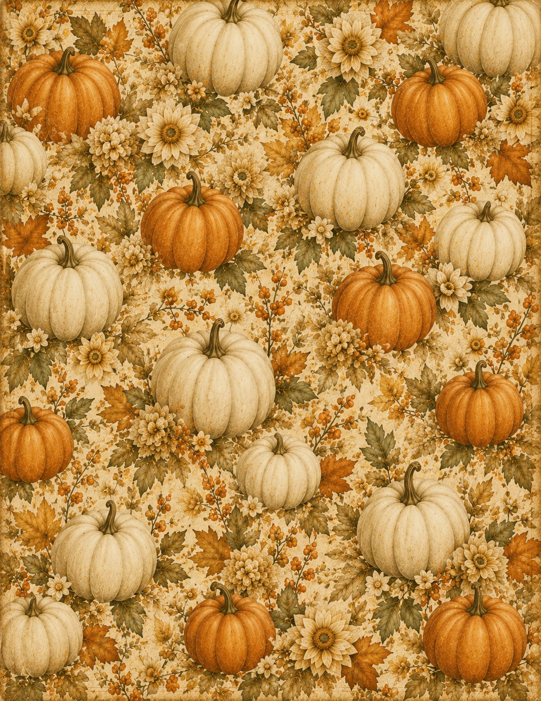 Harvest & Keepsakes Fall Digital Paper Bundle | Vintage Autumn Junk Journal Papers | 12 Printable Pages