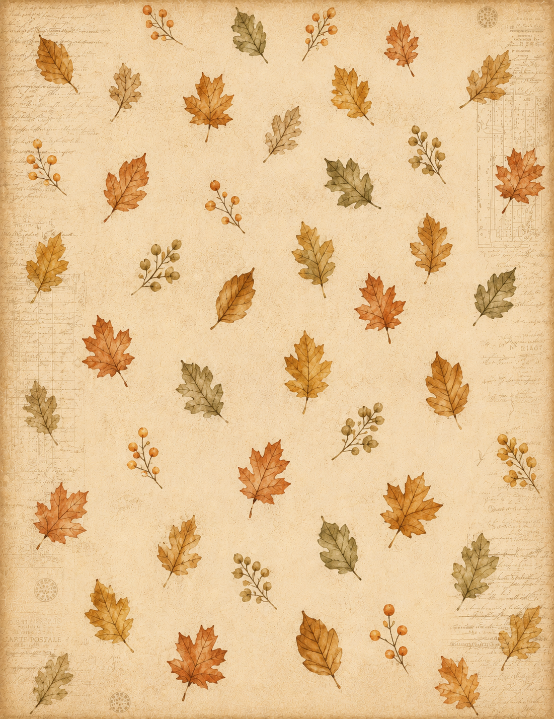 Harvest & Keepsakes Fall Digital Paper Bundle | Vintage Autumn Junk Journal Papers | 12 Printable Pages