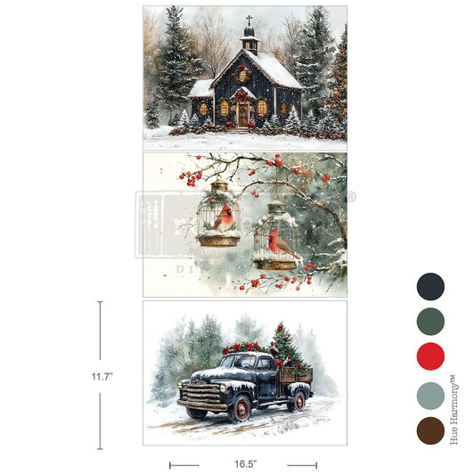 A3 DECOUPAGE FIBER PACK – CHRISTMAS BLESSINGS  Redesign with Prima