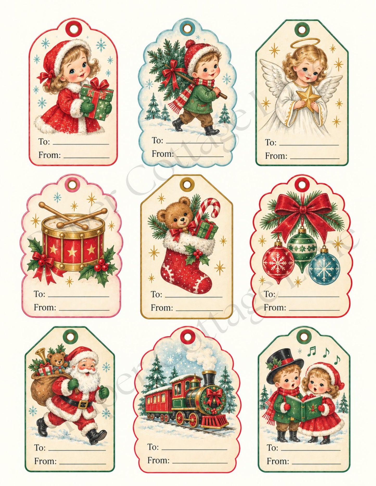 Christmases Remembered – 27 Vintage Whimsy Printable Gift Tags