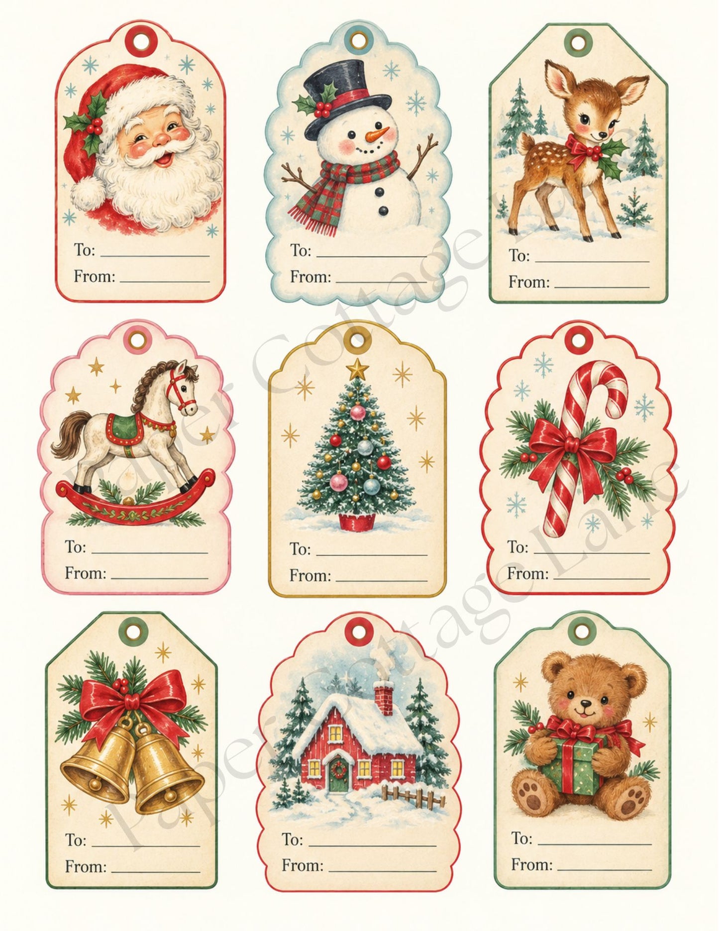 Christmases Remembered – 27 Vintage Whimsy Printable Gift Tags