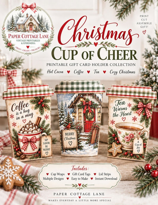 Christmas Cup of Cheer | Printable Gift Card Holder Collection
