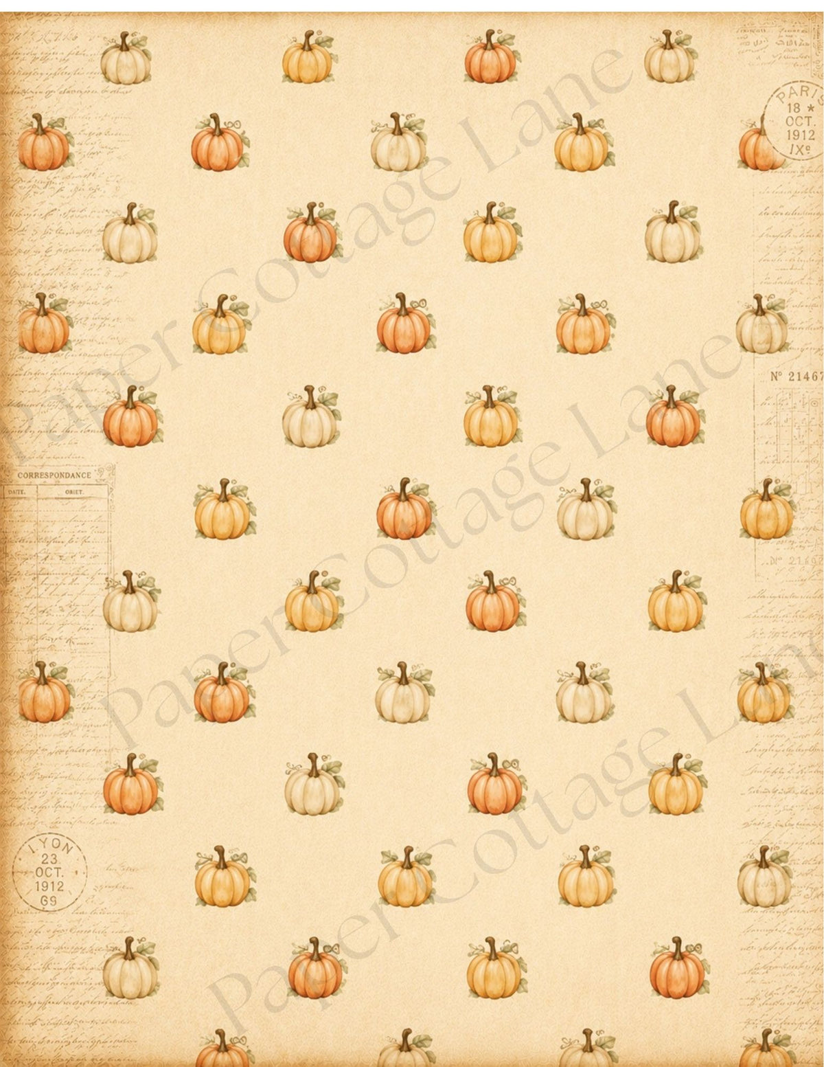 Harvest & Keepsakes Fall Digital Paper | Vintage Autumn Junk Journal Papers | 12 Printable Pages