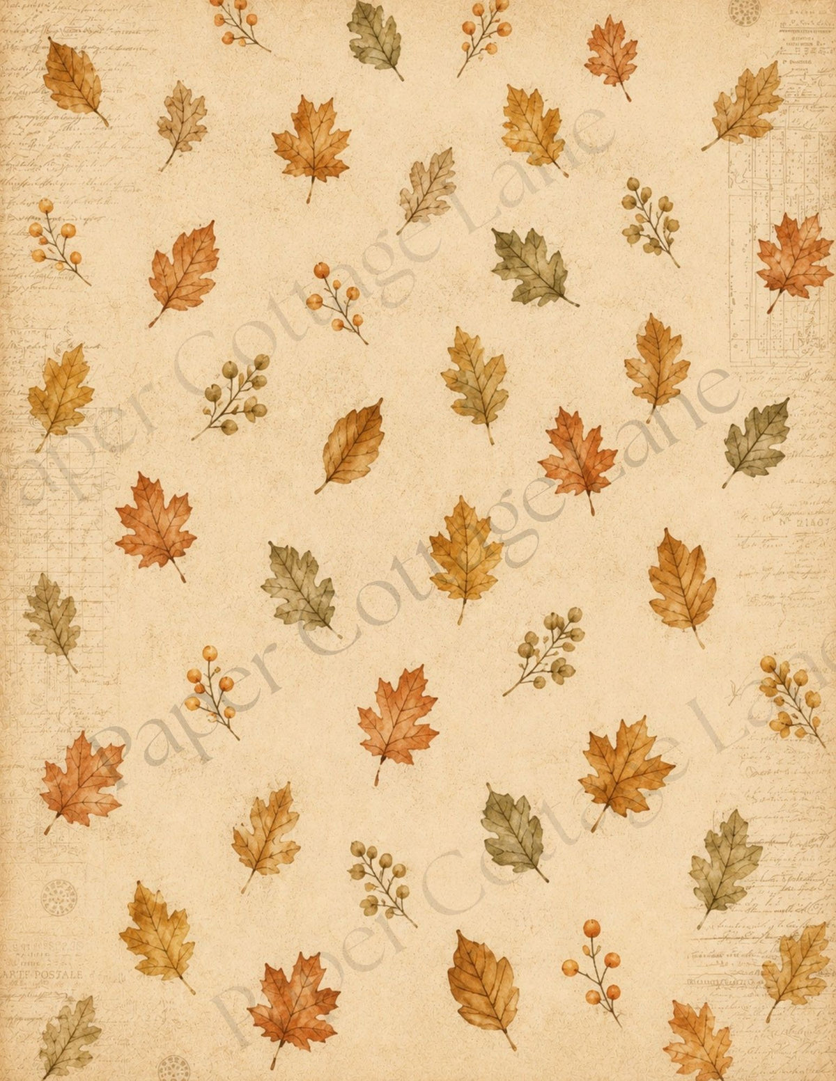 Harvest & Keepsakes Fall Digital Paper | Vintage Autumn Junk Journal Papers | 12 Printable Pages