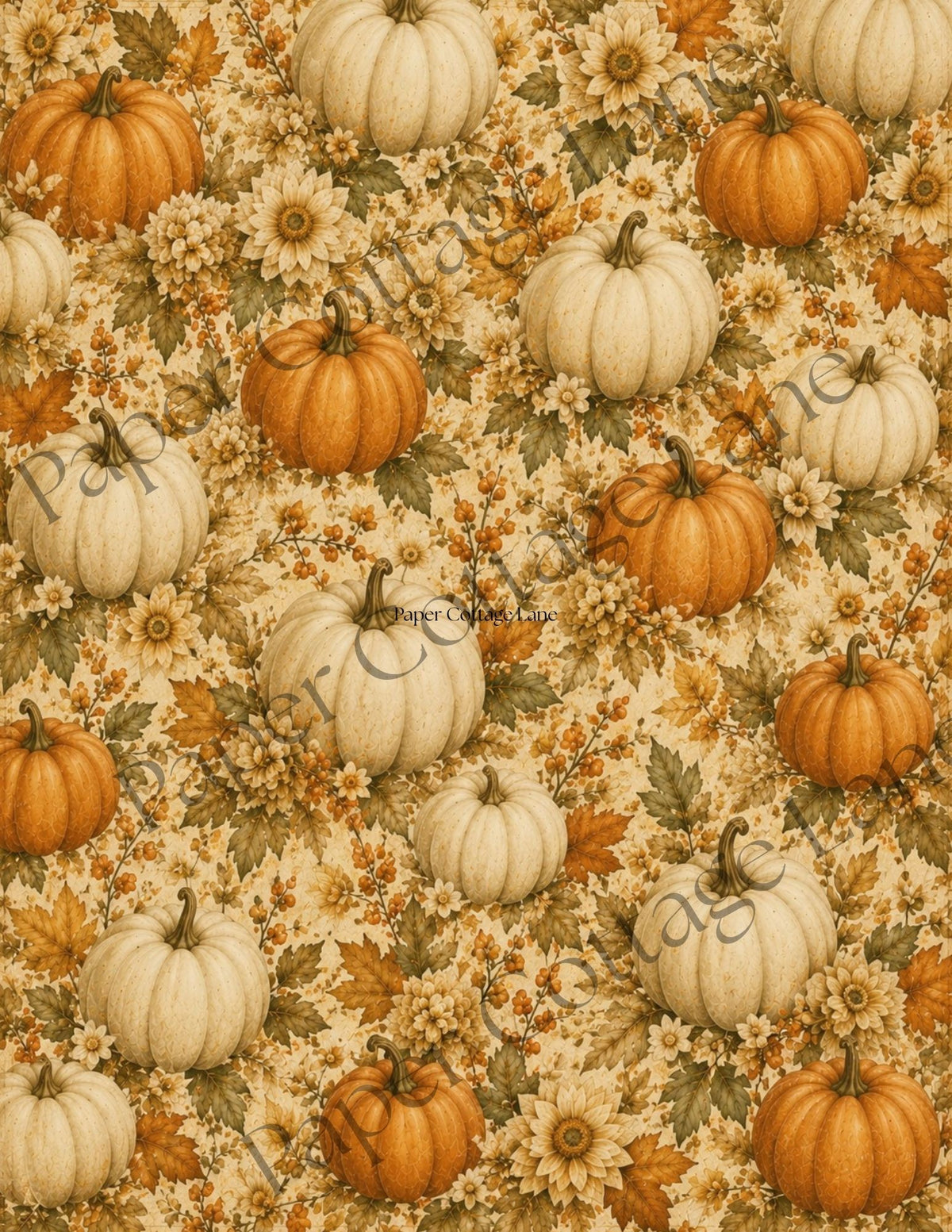 Harvest & Keepsakes Fall Digital Paper | Vintage Autumn Junk Journal Papers | 12 Printable Pages