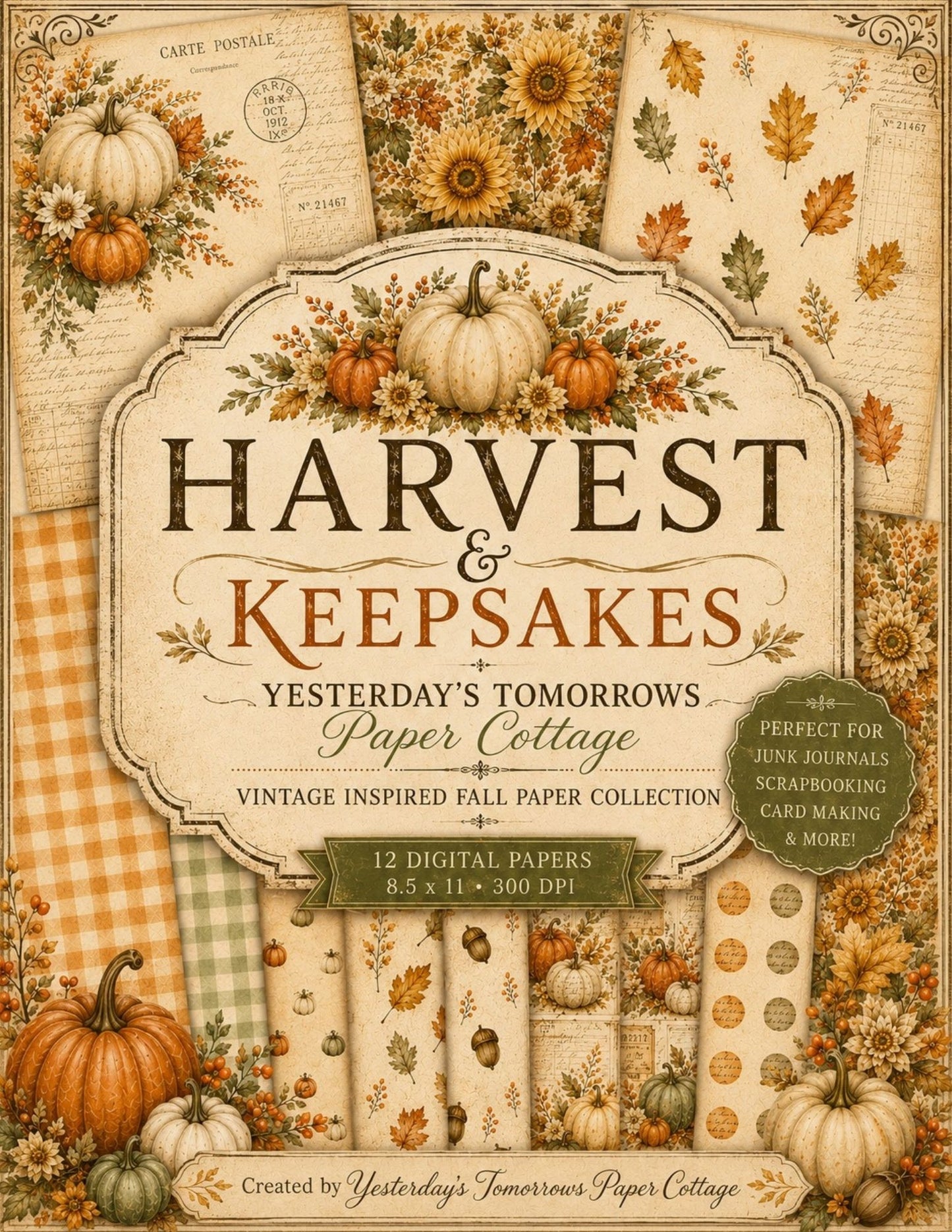 Harvest & Keepsakes Collection Bundle | Vintage Fall Junk Journal Printables