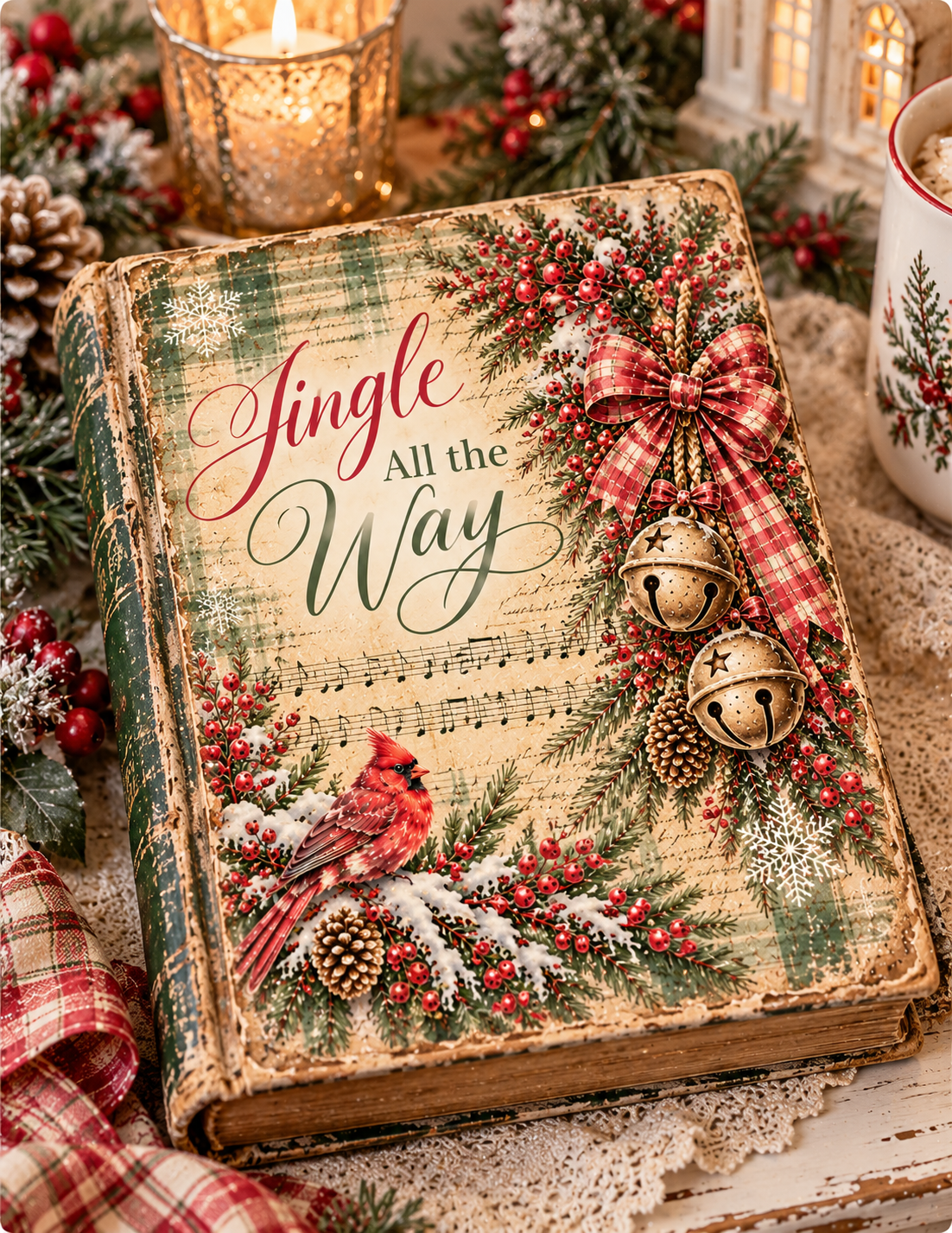 Vintage Christmas Song Papers | 4 Printable Christmas Music Papers | Junk Journaling & Decoupage