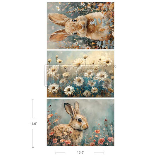 A3 Decoupage Fiber Pack – Garden Bunny Tales Redesign with Prima