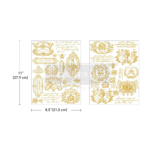 H2O TRANSFERS GOLD – GILDED MEMORIES Redesign with Prima