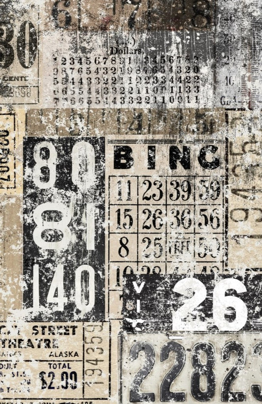 Grunge Numbers Decoupage paper Roycycled Treasures