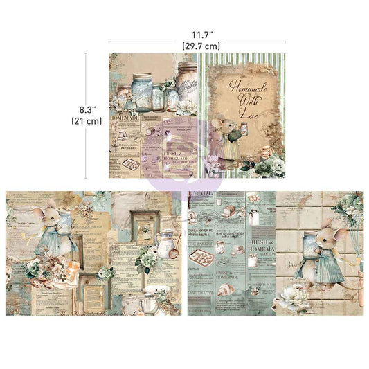 THE HOME BAKER COLLECTION A4 DECOUPAGE Redesign with Prima